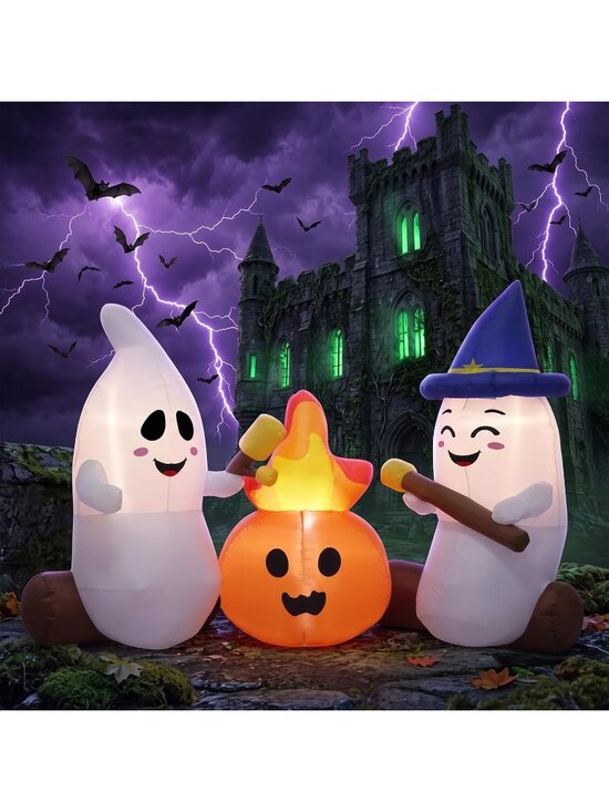 Other - 🎃6FT White Orange Halloween Inflatables Ghosts Outdoor Cute Yard Decorations